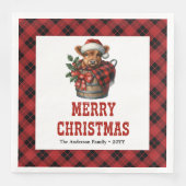Whimsical highland cow buffalo holiday napkins servet (Voorkant)