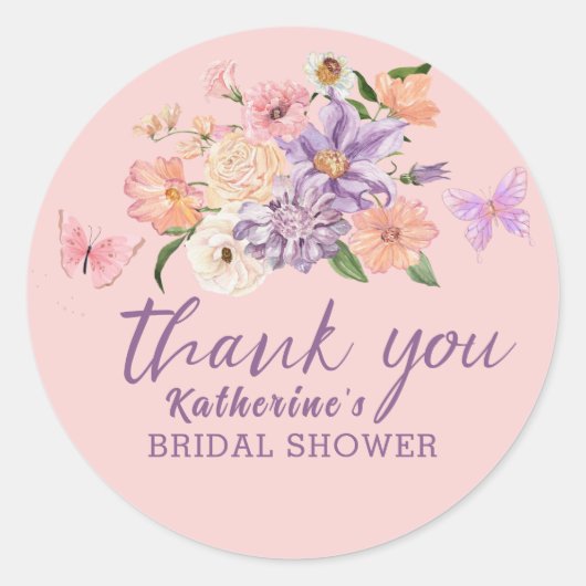 Whimsical hij geeft me vlinders bruiloft Feest Ronde Sticker (Voorkant)