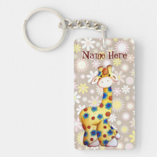 Whimsical Hippie Giraffe Funny Sleutelhanger