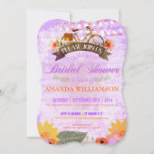Whimsical Hipster Bicycle Bridal Shower Invitation Kaart (Voorkant)