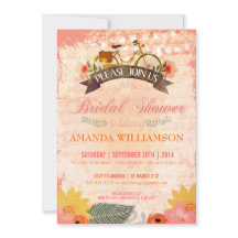 Whimsical Hipster Bicycle Bridal Shower Invitation