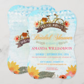 Whimsical Hipster Bicycle Bridal Shower Invitation Kaart (Voorkant / Achterkant)
