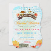 Whimsical Hipster Bicycle Bridal Shower Invitation Kaart (Voorkant)