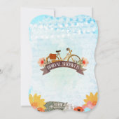 Whimsical Hipster Bicycle Bridal Shower Invitation Kaart (Achterkant)