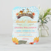 Whimsical Hipster Bicycle Bridal Shower Invitation Kaart (Staand voorkant)