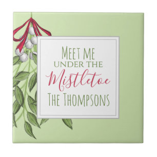 Whimsical Holiday Botanical Kerstmis Tegeltje