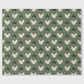 Whimsical Holiday Chicken Flat Sheet Holiday Cadeaupapier (Vlak)