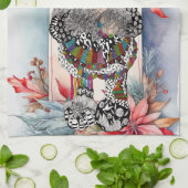 Whimsical Holiday Christmas Gnome keukenhanddoek (Gevouwen)