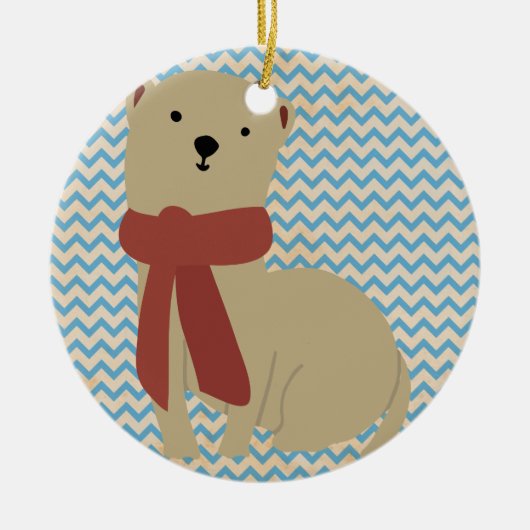 Whimsical Holiday Ferret Keramisch Ornament (Voorkant)