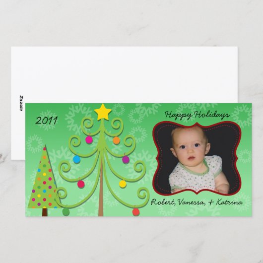 Whimsical Holiday Gepersonaliseerd fotokaart Feestdagenkaart (Voorkant / Achterkant)