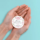 Whimsical Holiday Icons met rood groen design Ronde Sticker