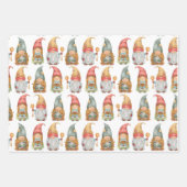 Whimsical Holiday Jolly kerstbakkerij Gnomes Inpakpapier Vel (Voorkant 3)