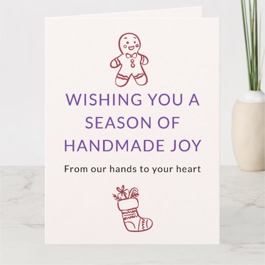 Whimsical Holiday Joy Small Business Kerstmis Bedankkaart (Voorkant)