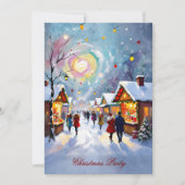 Whimsical Holiday Market Scene Christmas Party 5x7 Kaart (Voorkant)