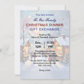 Whimsical Holiday Market Scene Christmas Party 5x7 Kaart (Achterkant)