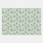 Whimsical Holiday Raccoon Wrapping Paper (Voorkant 3)