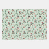 Whimsical Holiday Raccoon Wrapping Paper (Voorkant 2)