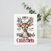 Whimsical Holiday Reindeer Briefkaart (Staand voorkant)