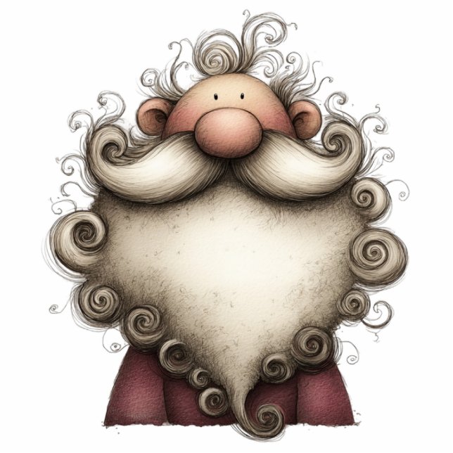 Whimsical Holiday Santa Staand Fotobeeldje (Voorkant)