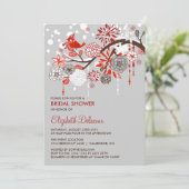 Whimsical Holiday Snow Bridal Shower Invitation Kaart (Staand voorkant)