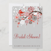 Whimsical Holiday Snow Bridal Shower Invitation Kaart (Achterkant)
