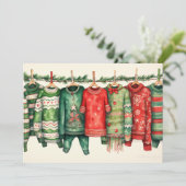 Whimsical Holiday Sweaters op het display Feestdagenkaart (Staand voorkant)
