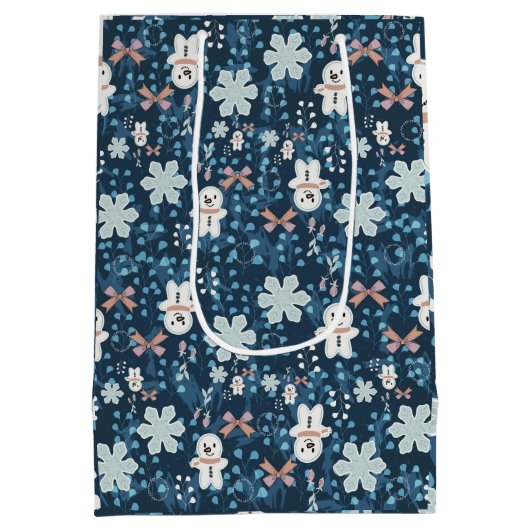 Whimsical Holiday Wrapping Paper Flat Sheet Medium Cadeauzakje (Achterkant)