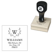 Whimsical Holiday Wreath Monogram Retouradres Rubberstempel (Gestempeld)