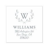 Whimsical Holiday Wreath Monogram Retouradres Zelfinktende Stempel (Design)