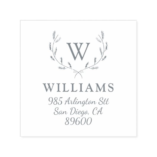 Whimsical Holiday Wreath Monogram Retouradres Zelfinktende Stempel (Design)