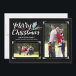 Whimsical Holly 2-fotokerstmis Feestdagenkaart<br><div class="desc">Verstuur uw vakantiegroeten in stijl met deze 2-foto vakantiekaart met handgeschreven kalligrafie en een waterverf heilig. Wordt geleverd met een passend waterverf patroonontwerp op de achterzijde. Kies voor een extra luxueuze aanraking met getextureerd papier of een vorm met een doorgesneden vorm.</div>