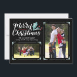 Whimsical Holly 2-fotokerstmis Feestdagenkaart<br><div class="desc">Verstuur uw vakantiegroeten in stijl met deze 2-foto vakantiekaart met handgeschreven kalligrafie en een waterverf heilig. Wordt geleverd met een passend waterverf patroonontwerp op de achterzijde. Kies voor een extra luxueuze aanraking met getextureerd papier of een vorm met een doorgesneden vorm.</div>