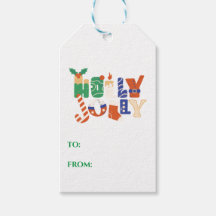 Whimsical Holly Jolly Holiday Gift Labels