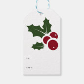 Whimsical Holly | Vakantiestische Labels Cadeaulabel (Voorkant)