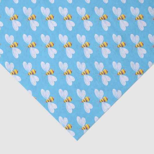 Whimsical hommel blauw wit tissuepapier (Detail)