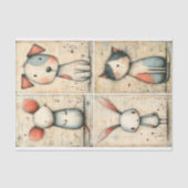 Whimsical Hond, Kat, Muis & Bunny DS1R Decoupage Tissuepapier (Voorkant)
