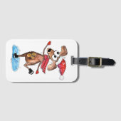 Whimsical-hond op Ice-Schaatsen Bagagelabel (Voorkant (horizontaal))