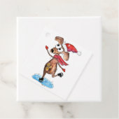 Whimsical-hond op Ice-Schaatsen Bedankjes Labels (In situ)