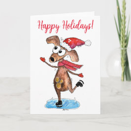 Whimsical-hond op Ice-Schaatsen Kaart