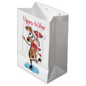 Whimsical-hond op Ice-Schaatsen Medium Cadeauzakje (Voorkant Gekanteld)