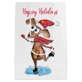 Whimsical-hond op Ice-Schaatsen Medium Cadeauzakje (Achterkant)