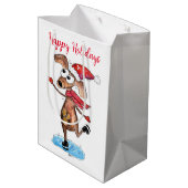 Whimsical-hond op Ice-Schaatsen Medium Cadeauzakje (Achterkant Gekanteld)
