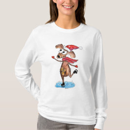 Whimsical-hond op Ice-Schaatsen T-shirt
