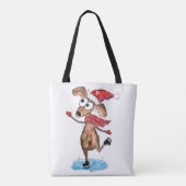 Whimsical-hond op Ice-Schaatsen Tote Bag (Achterkant)