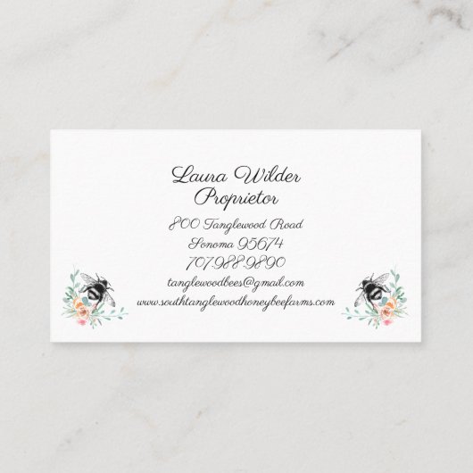 Whimsical Honey Bee Apiary Boerderij imker Visitekaartje (Achterkant)