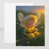 Whimsical Honey Bee Baby in een zonovergoten Kaart (Voorkant / Achterkant)