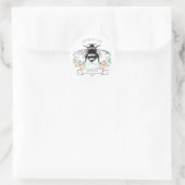 Whimsical Honey Bee Happy Birthday Floral Sticker (Tas)