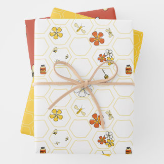 Whimsical Honeycomb and Bumblebee collection Inpakpapier Vel