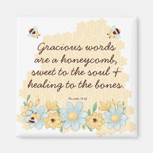 Whimsical Honeycomb en Bee Bible Verse Magneet