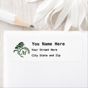 Whimsical Hooded Grasshopper Monogram Etiket